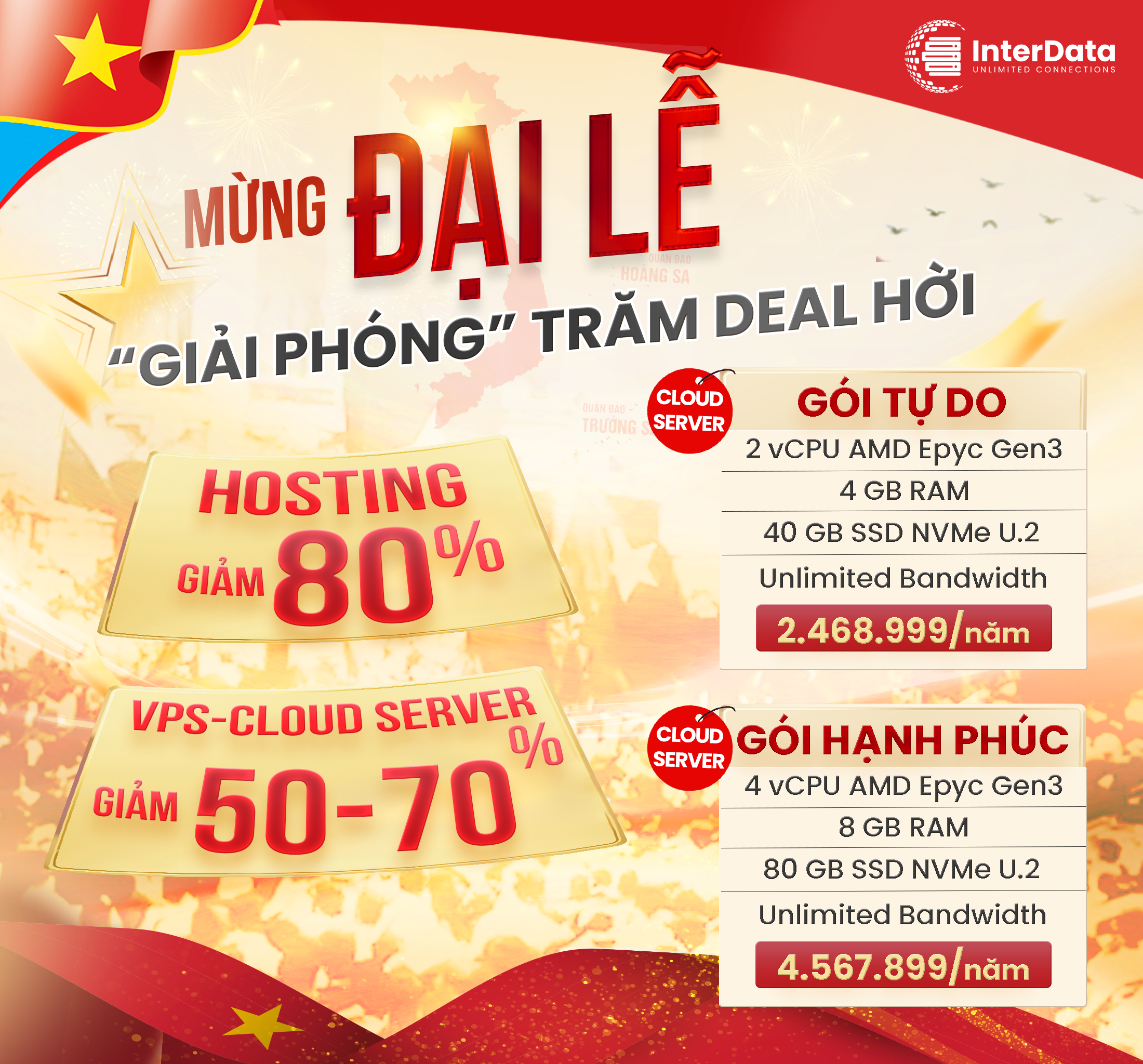Ưu đãi mừng đại lễ giảm đến 80%